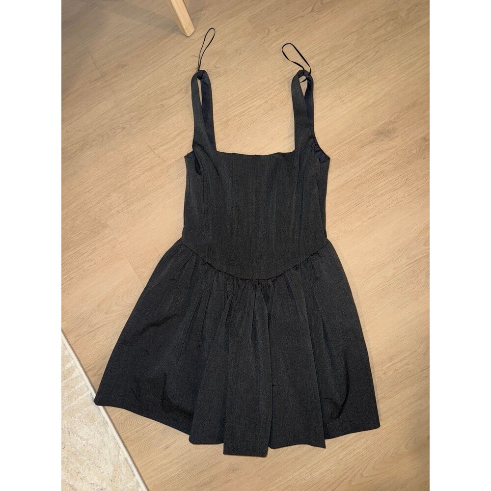 NWT Zara Corset Drop Waist Dark Grey Dress